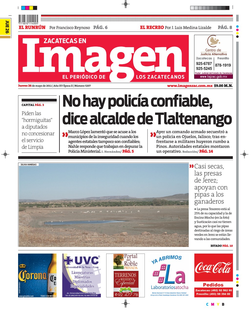 Imagen Zacatecas edición del 26 de Mayo 2011