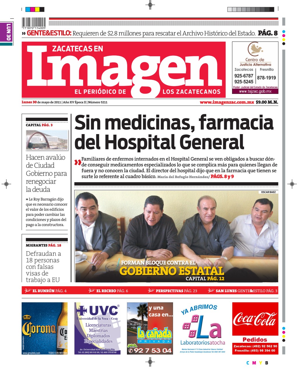 Imagen Zacatecas edición del 30 de Mayo 2011