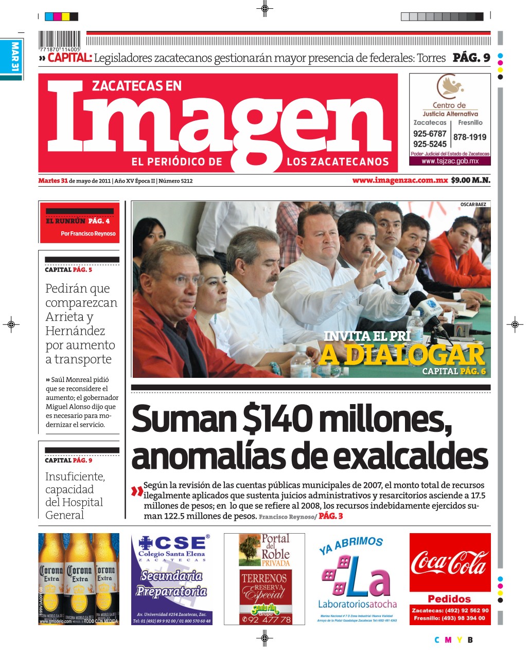 Imagen Zacatecas edición del 31 de Mayo 2011