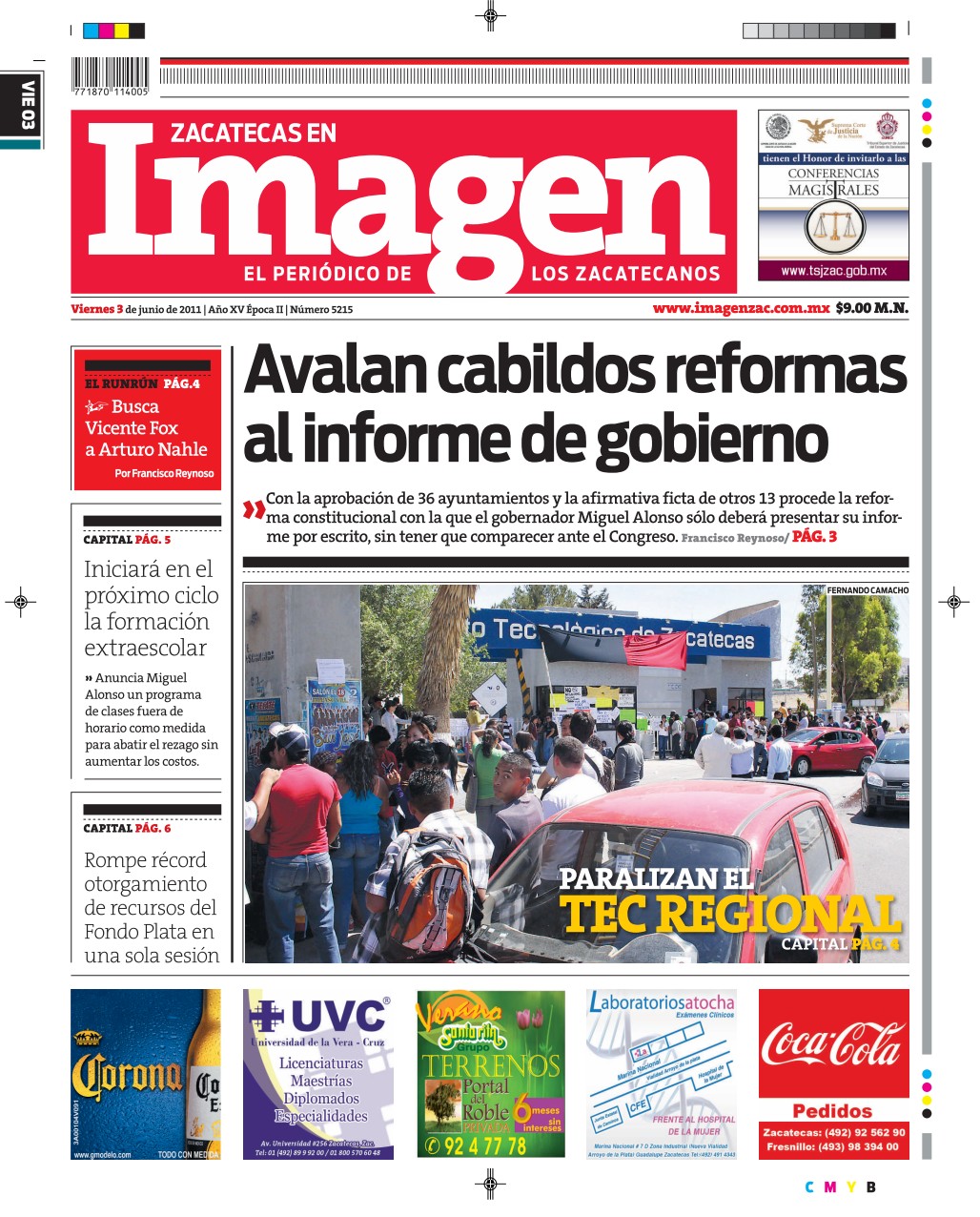 Imagen Zacatecas edición del 03 de Junio 2011
