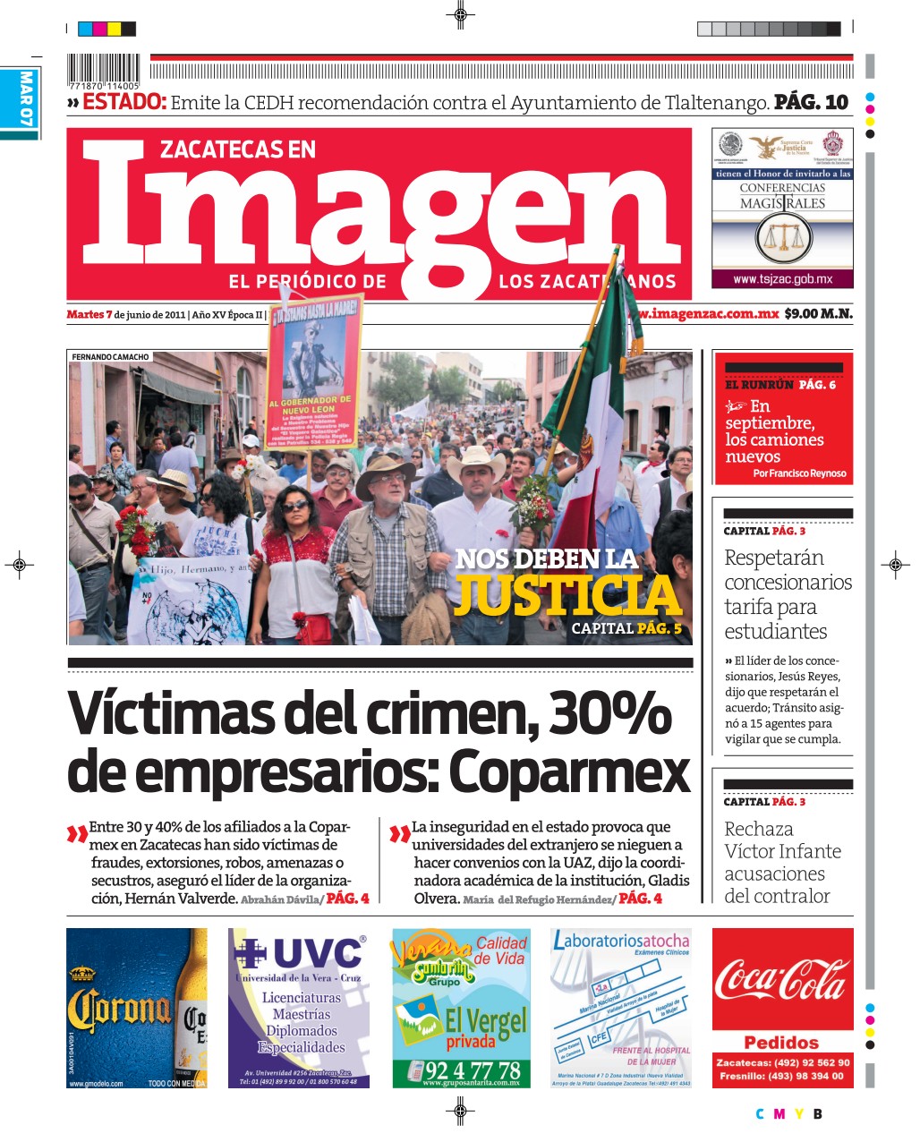 Imagen Zacatecas edición del 07 de Junio 2011