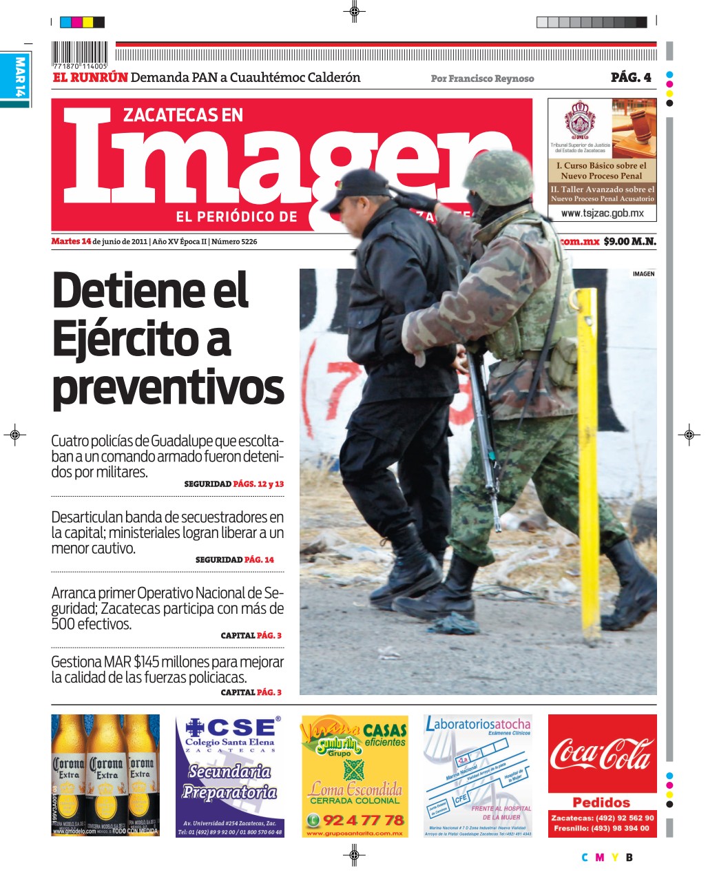 Imagen Zacatecas edición del 14 de Junio 2011