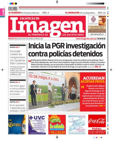 Imagen Zacatecas edición del 15 de Junio 2011