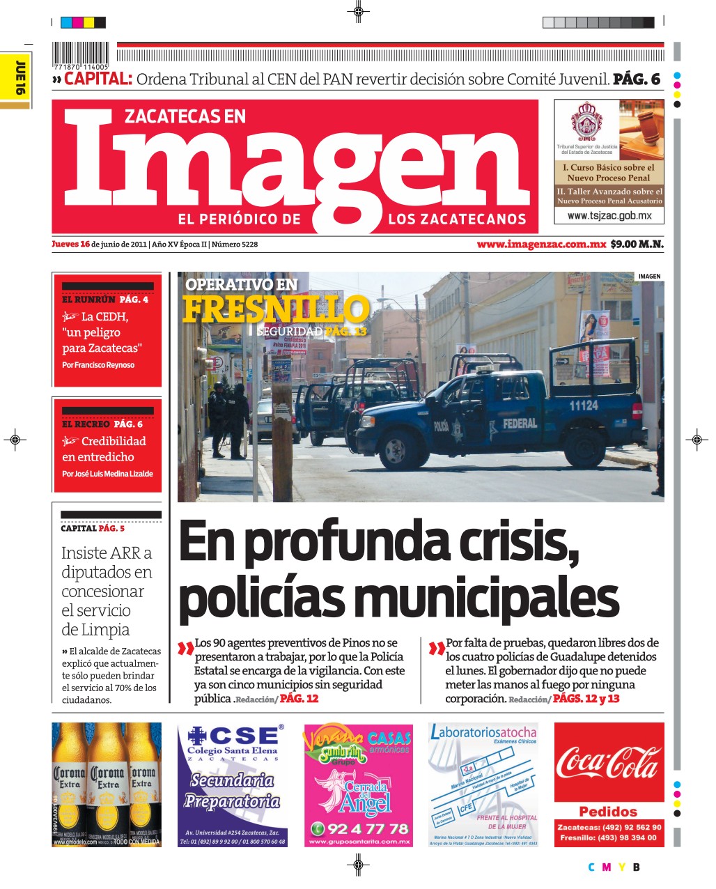 Imagen Zacatecas edición del 16 de Junio 2011