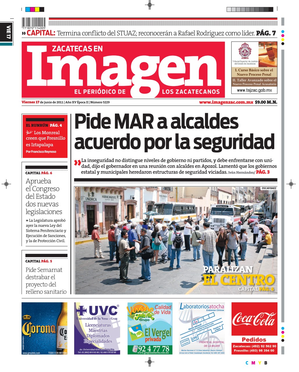 Imagen Zacatecas edición del 17 de Junio 2011