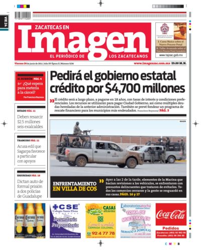 Imagen Zacatecas edición del 24 de Junio 2011