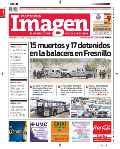 Imagen Zacatecas edición del 02 de Julio 2011