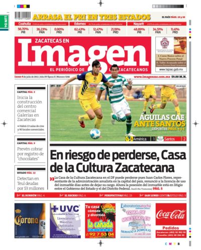 Imagen Zacatecas edición del 04 de Julio 2011