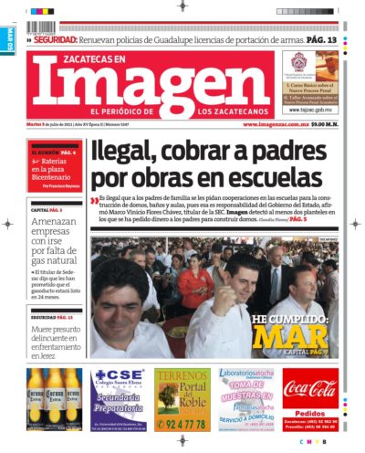 Imagen Zacatecas edición del 05 de Julio 2011