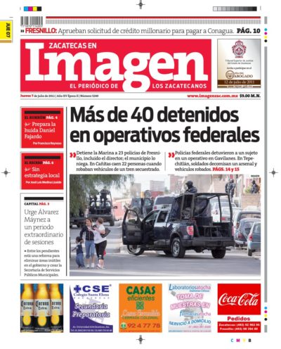 Imagen Zacatecas edición del 07 de Julio 2011