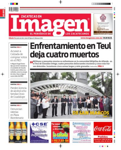 Imagen Zacatecas edición del 09 de Julio 2011