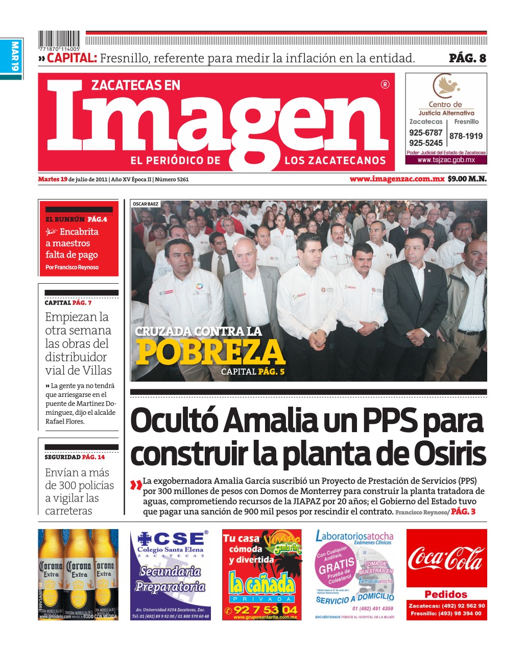 Imagen Zacatecas edición del 19 de Julio 2011