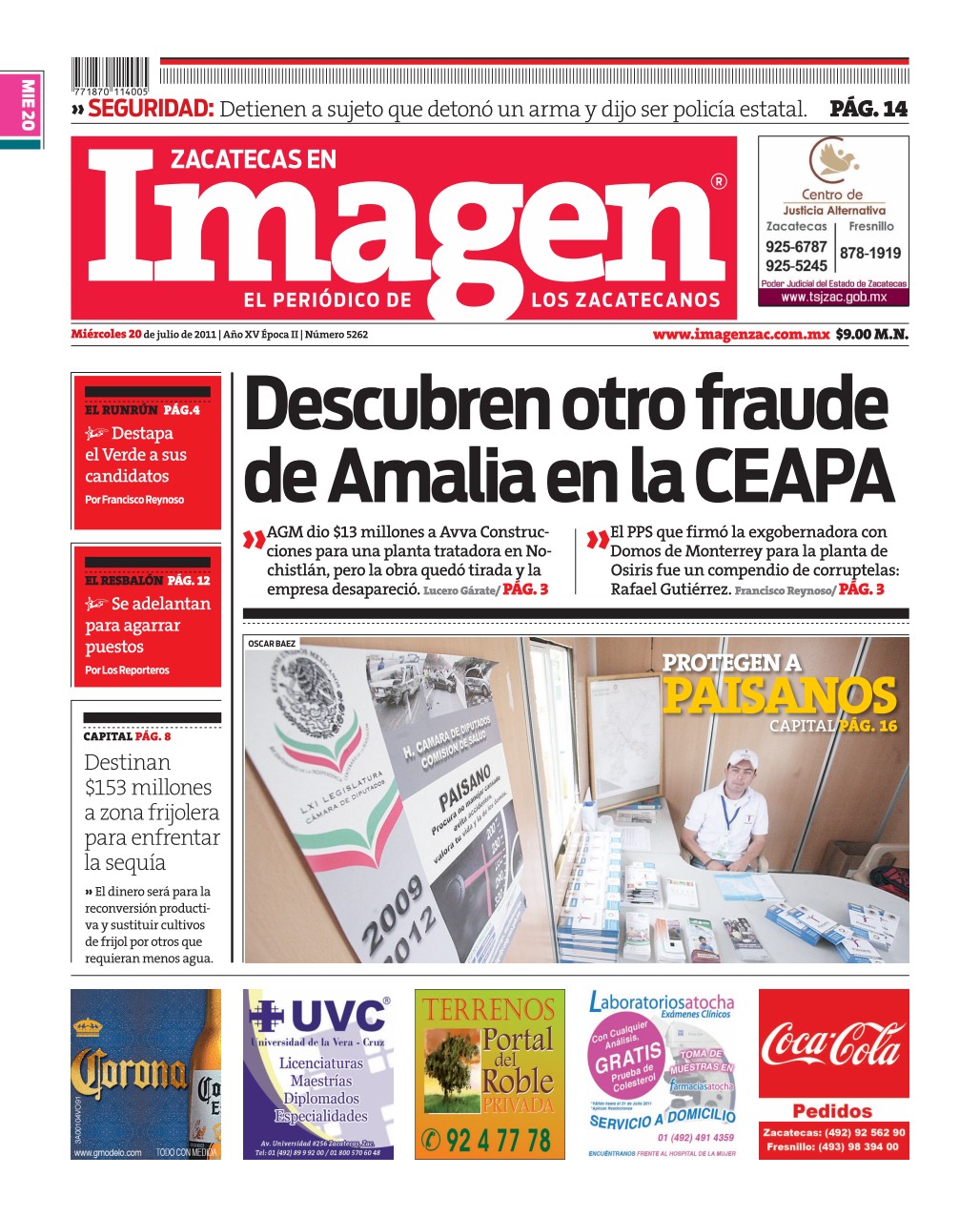 Imagen Zacatecas edición del 20 de Julio 2011