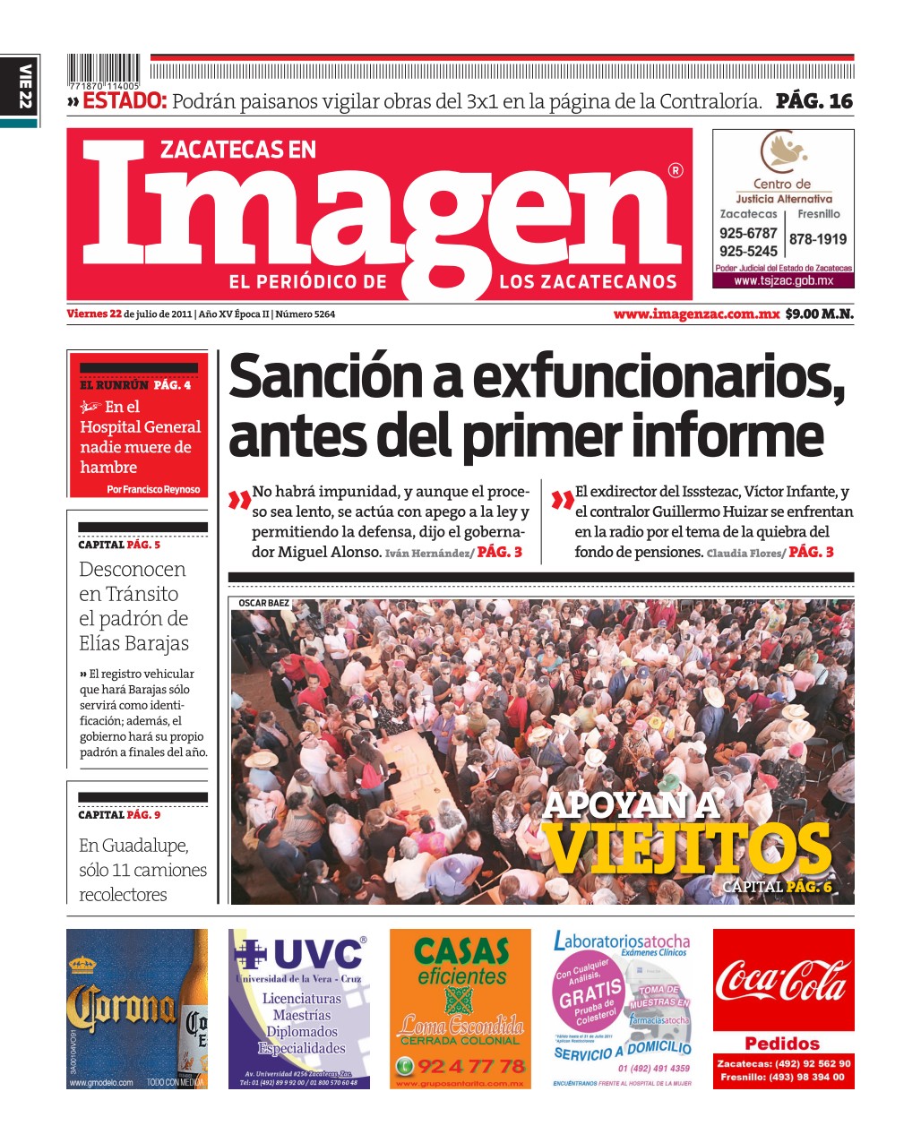 Imagen Zacatecas edición del 22 de Julio 2011