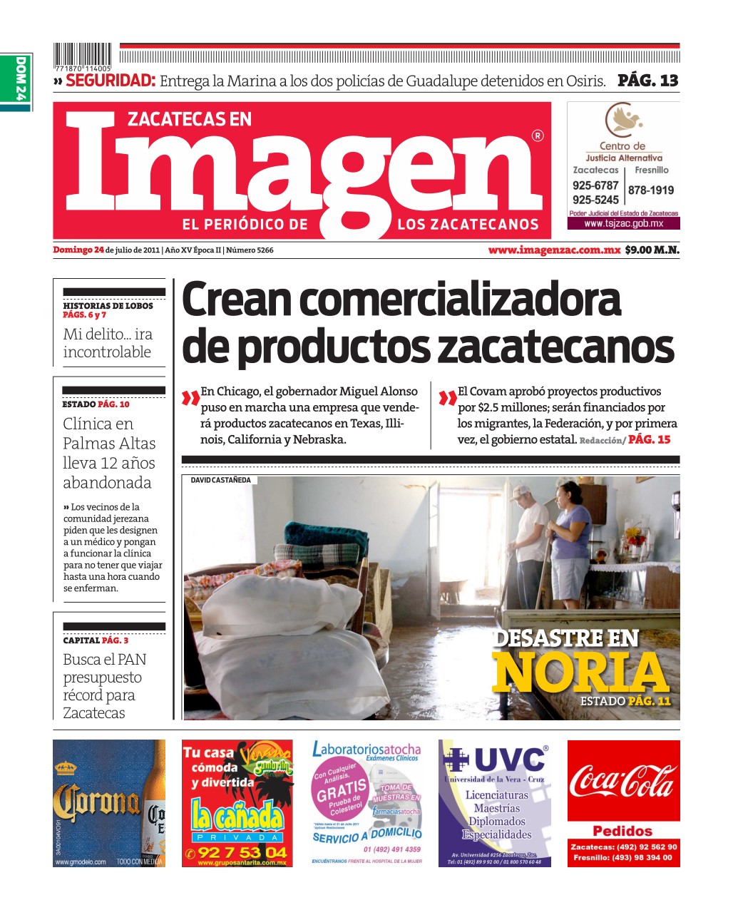 Imagen Zacatecas edición del 24 de Julio 2011