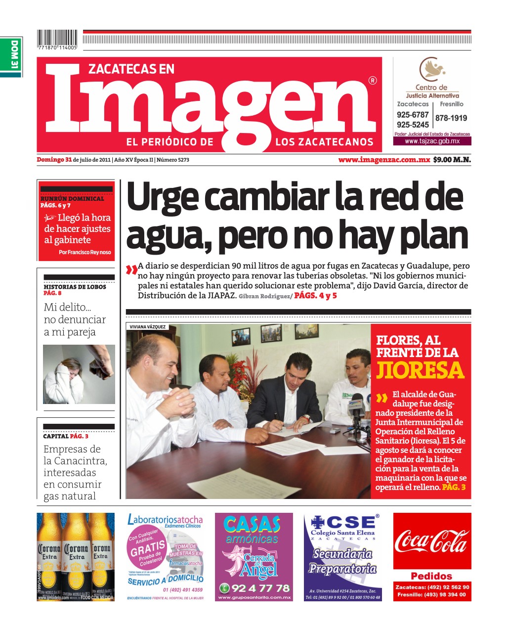 Imagen Zacatecas edición del 31 de Julio 2011