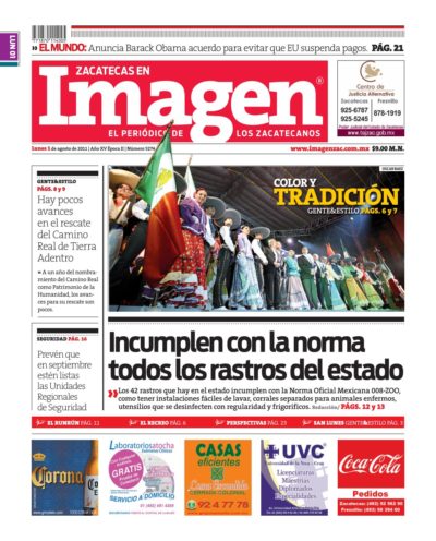 Imagen Zacatecas edición del 01 de Agosto 2011