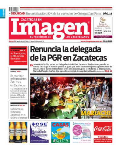 Imagen Zacatecas edición del 02 de Agosto 2011
