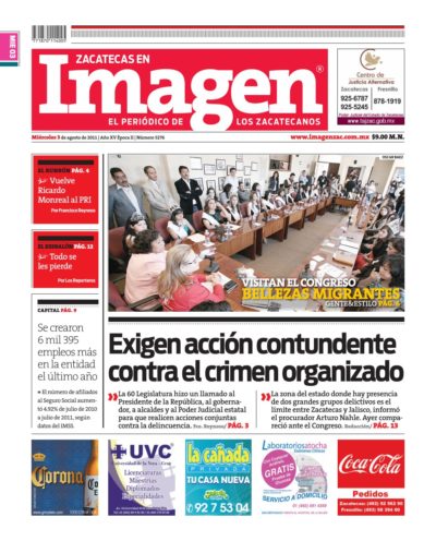 Imagen Zacatecas edición del 03 de Agosto 2011