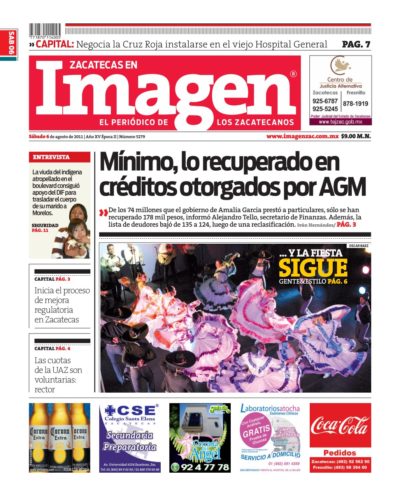 Imagen Zacatecas edición del 06 de Agosto 2011
