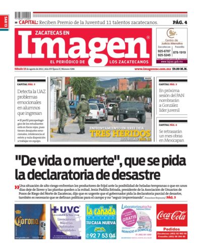 Imagen Zacatecas edición del 13 de Agosto 2011