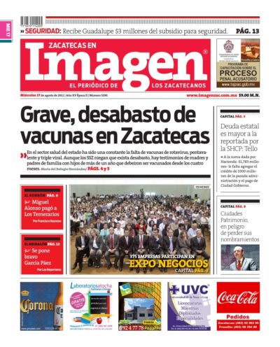 Imagen Zacatecas edición del 17 de Agosto 2011