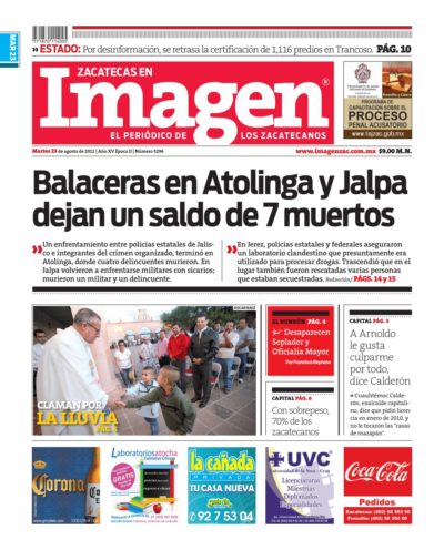 Imagen Zacatecas edición del 23 de Agosto 2011