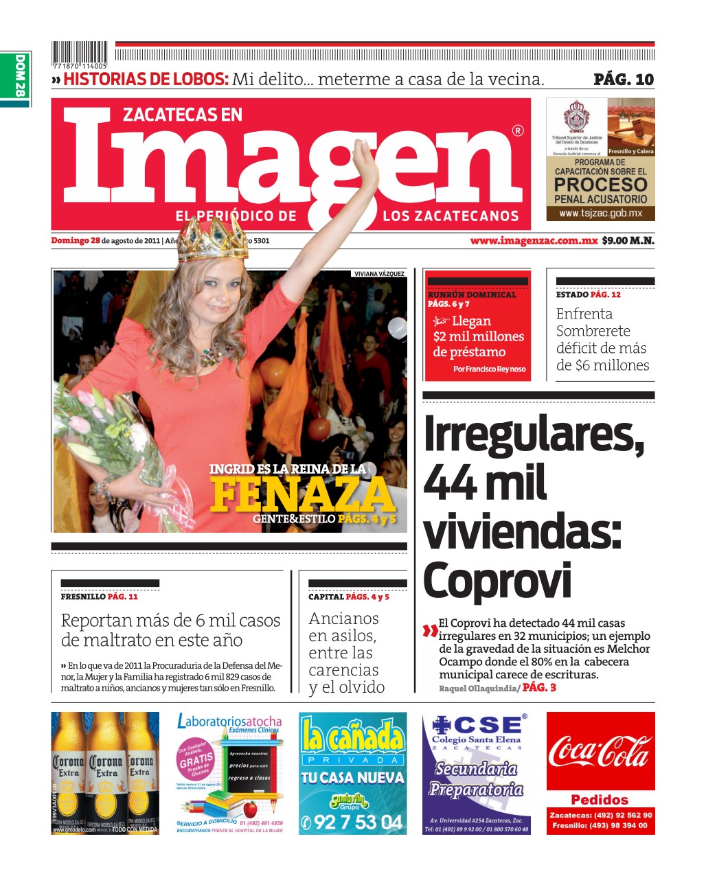 Imagen Zacatecas edición del 28 de Agosto 2011