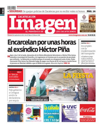 Imagen Zacatecas edición del 02 de Septiembre 2011