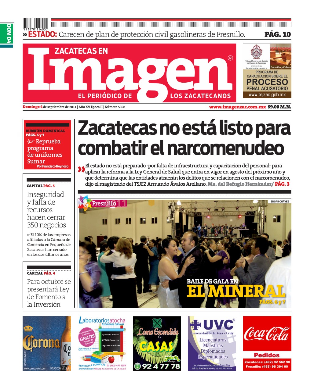 Imagen Zacatecas edición del 04 de Septiembre 2011