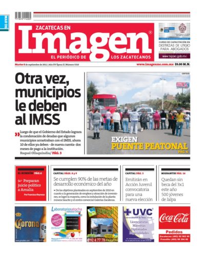 Imagen Zacatecas edición del 06 de Septiembre 2011