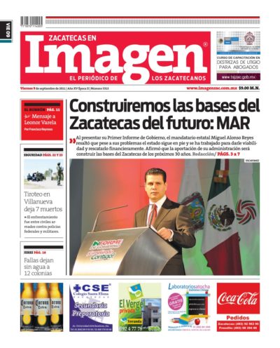 Imagen Zacatecas edición del 09 de Septiembre 2011
