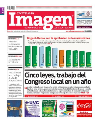 Imagen Zacatecas edición del 12 de Septiembre 2011