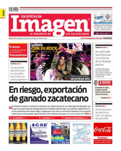 Imagen Zacatecas edición del 15 de Septiembre 2011