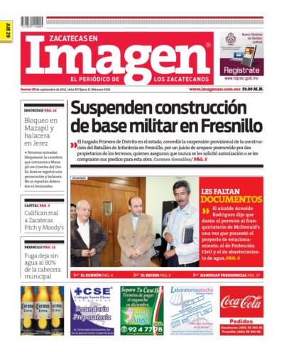 Imagen Zacatecas edición del 29 de Septiembre 2011