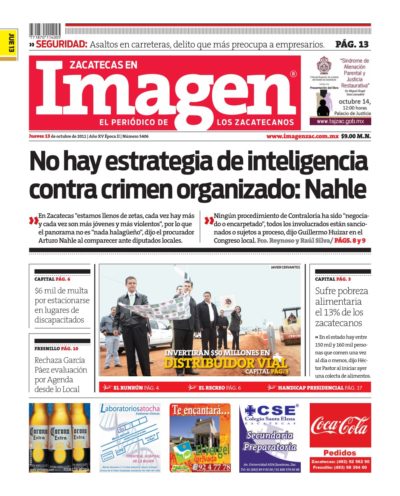 Imagen Zacatecas edición del 13 de Octubre 2011