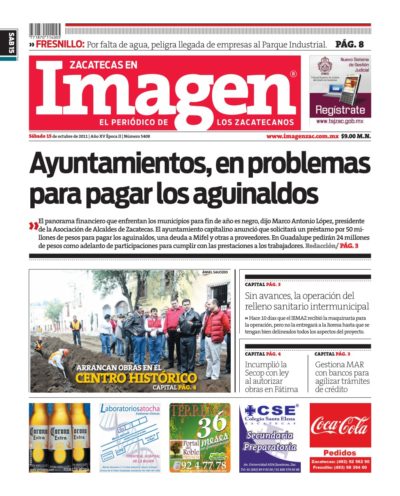 Imagen Zacatecas edición del 15 de Octubre 2011