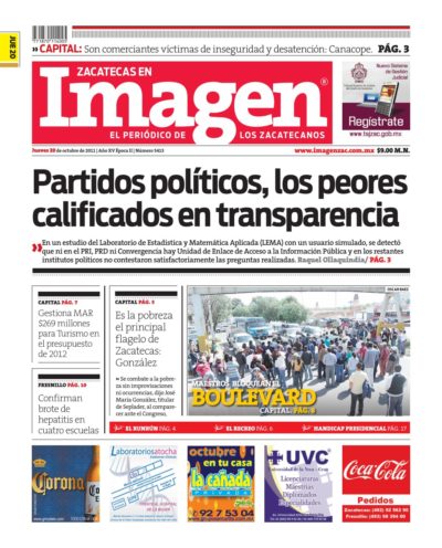 Imagen Zacatecas edición del 20 de Octubre 2011