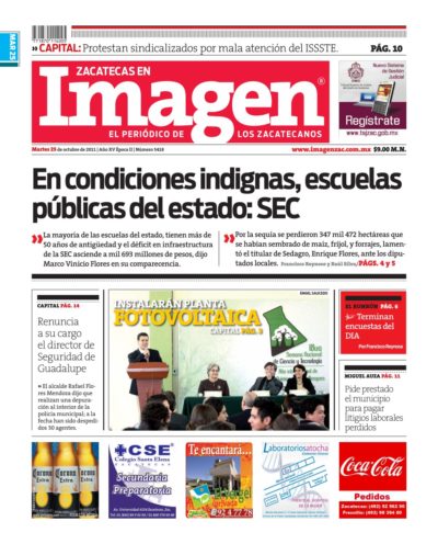 Imagen Zacatecas edición del 25 de Octubre 2011