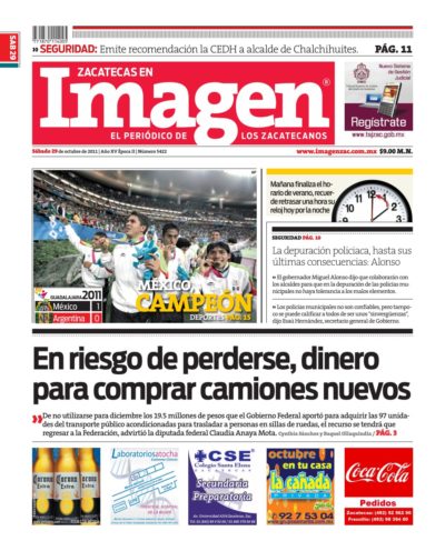Imagen Zacatecas edición del 29 de Octubre 2011