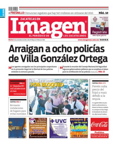 Imagen Zacatecas edición del 01 de Noviembre 2011