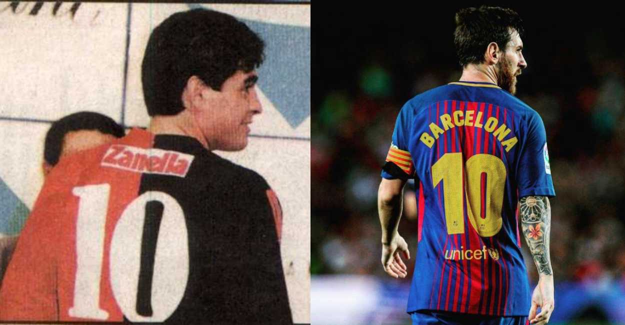 Diego Armando Maradona con la playera del número 10.