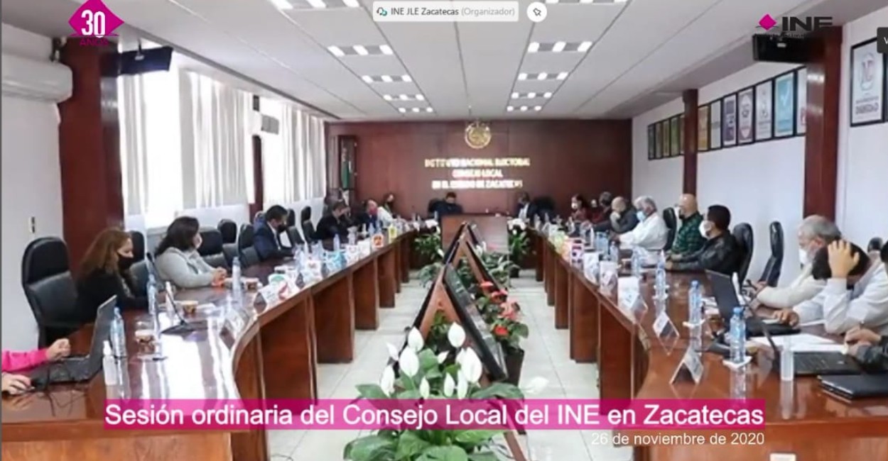El Consejo Local del INE aprobó el proyecto del acta de la sesión de la instalación del consejo. | Foto: Captura de pantalla.