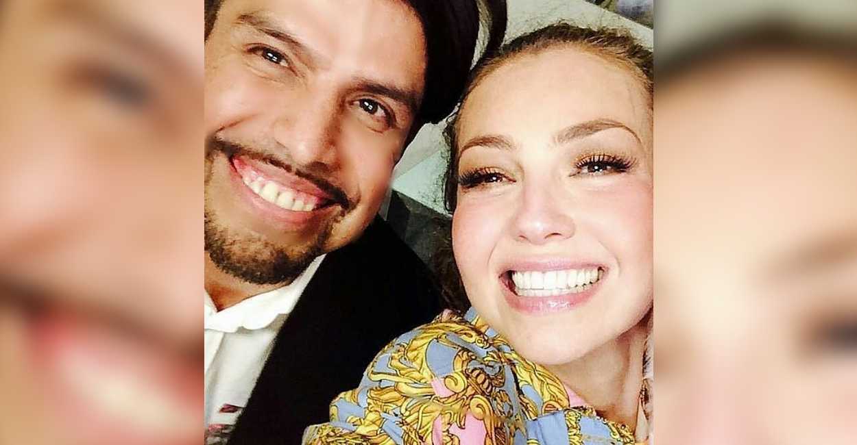 El diseñador mexicano Gustavo Matta junto a la actriz y cantante Thalía. | Foto: Instagram.