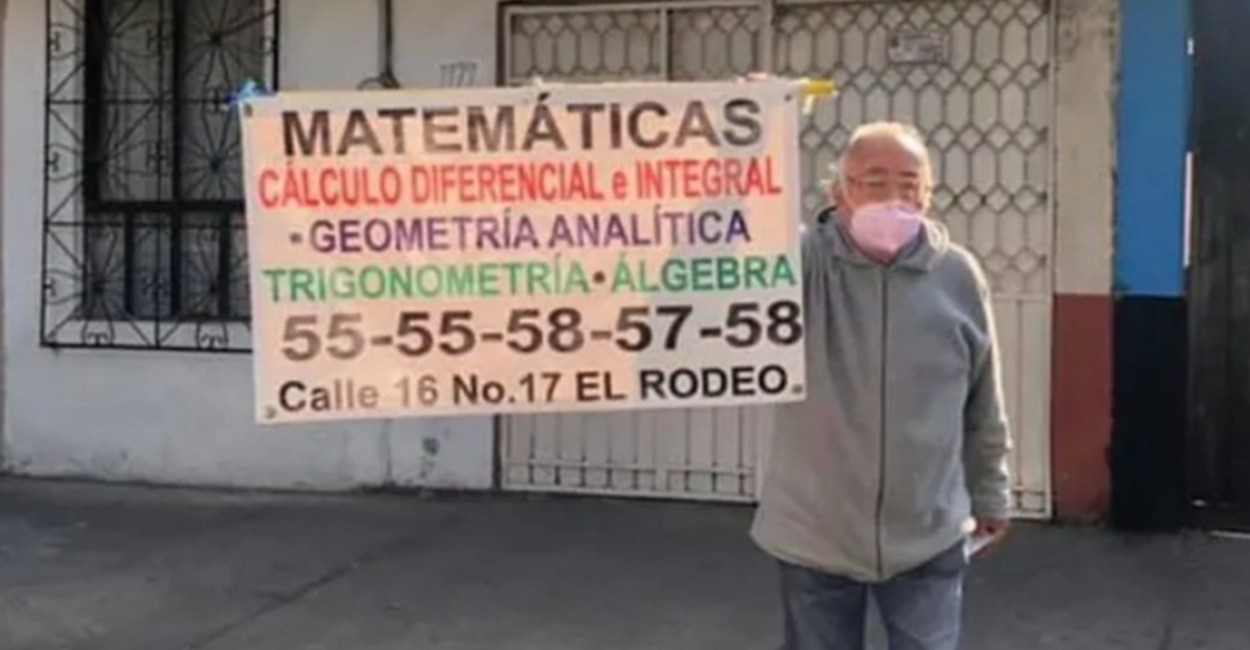 Don Guillermo sale a las calles acompañado de su letrero.