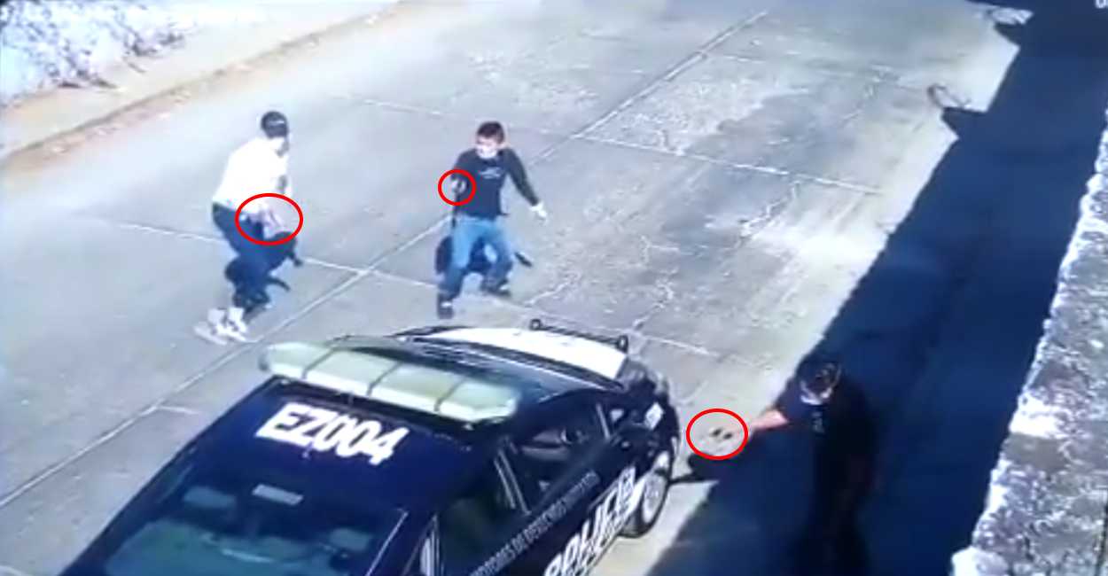 Los tres sujetos se encontraban armados y dispararon desde diversos puntos. | Foto: Captura de pantalla.