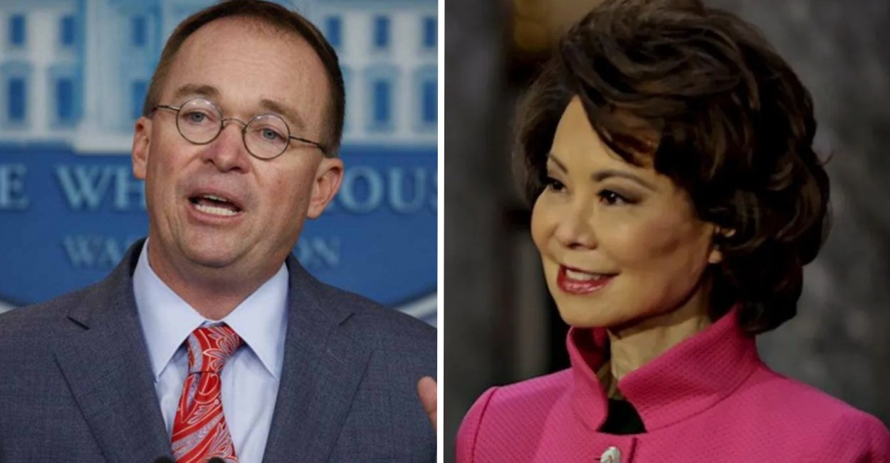 Mick Mulvaney y Elaine Chao.