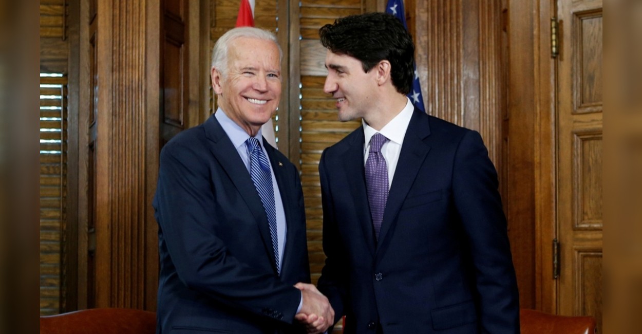 Joe Biden, presidente de Estados Unidos, Justin Trudeau, primer ministro de Canadá. | Foto: Reuters.
