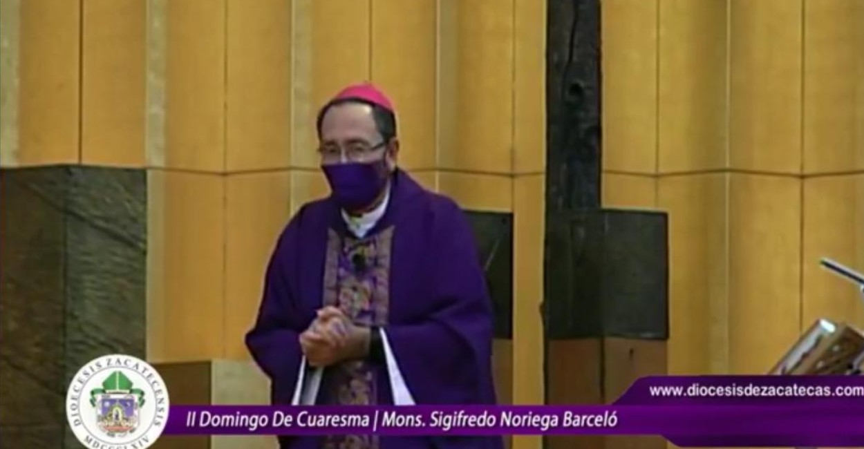 Sigifredo Noriega Barceló, obispo de la Diócesis de Zacatecas. / Foto: Captura de pantalla.