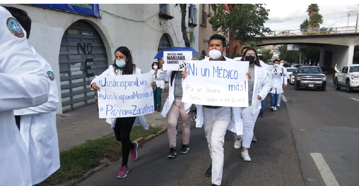 marcha médicos justicia Luis Fernando Montes de Oca Huejuquilla Zacatecas